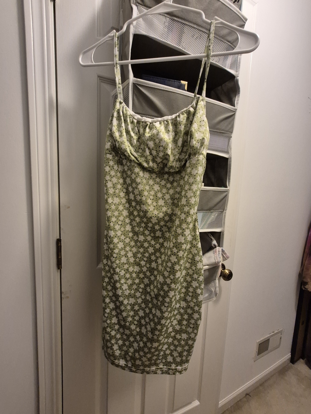 Sleeveless Green Floral Midi Dress